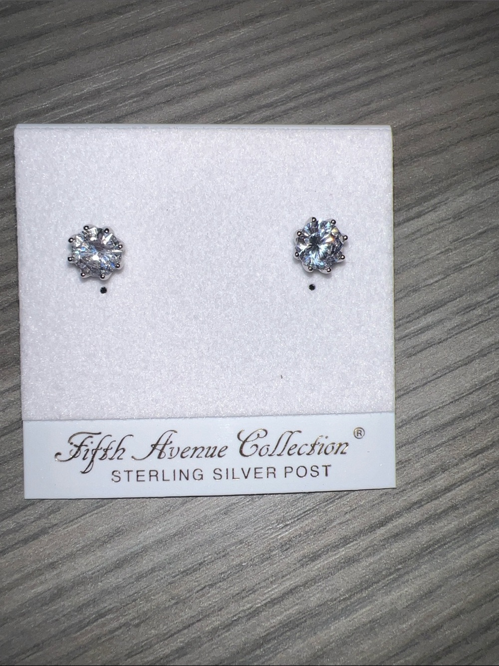Fifth Avenue Collection Sterling Silver Clear Crystal Stud Earrings